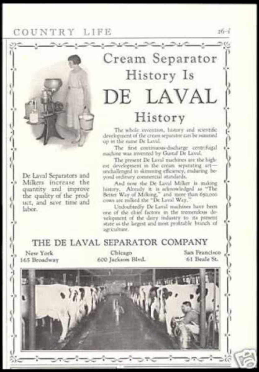 De Laval Cream Vintage Retro Advert Ads A4 Photo Print