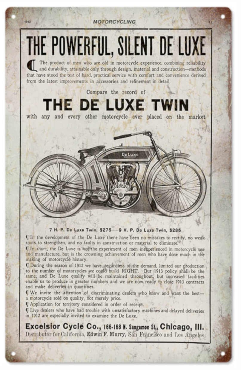 De Luxe Twin Vintage Retro Advert Ads A4 Photo Print