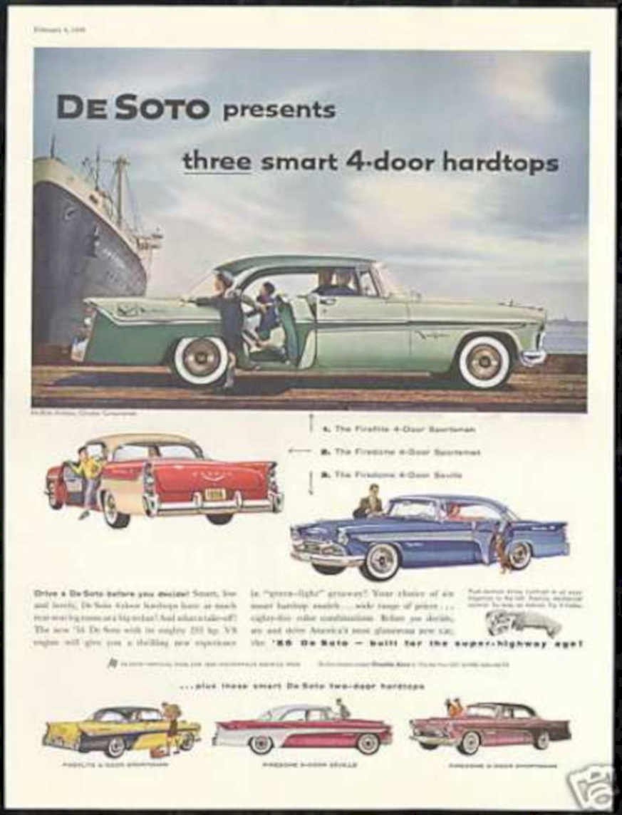 De Soto Cars Vintage Retro Advert Ads A4 Photo Print