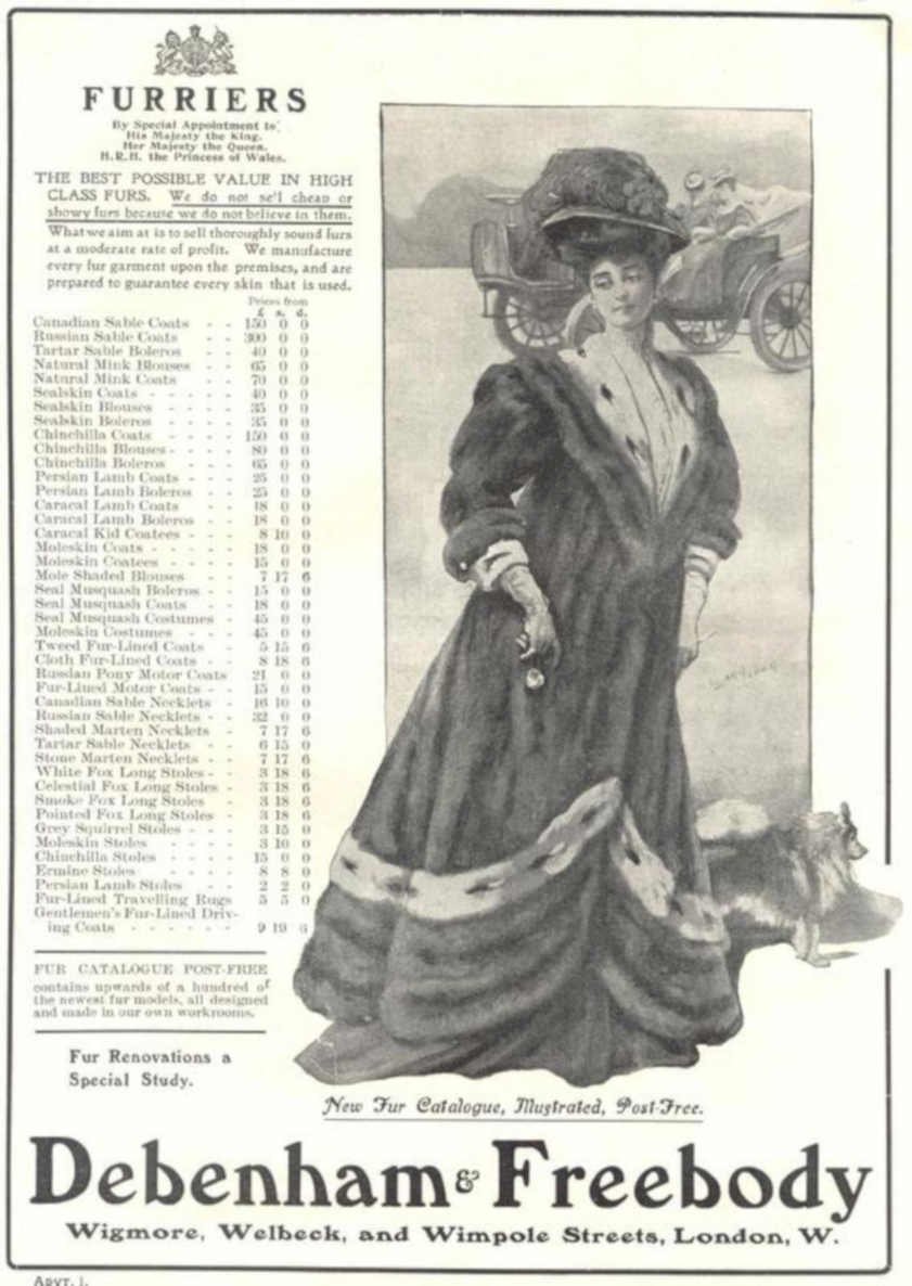 Debenhams Freebody Fur 1 Vintage Retro Advert Ads A4 Photo Print