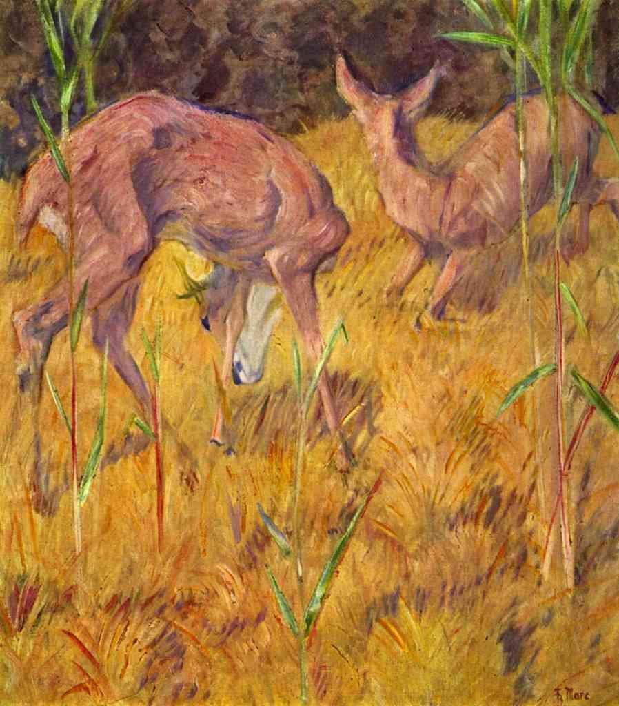 Deer In The Reed Marc Impressionism A4 Photo Print