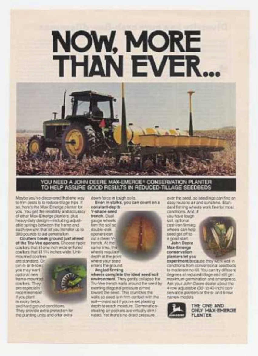 Deere Planter Seeds Vintage Retro Advert Ads A4 Photo Print