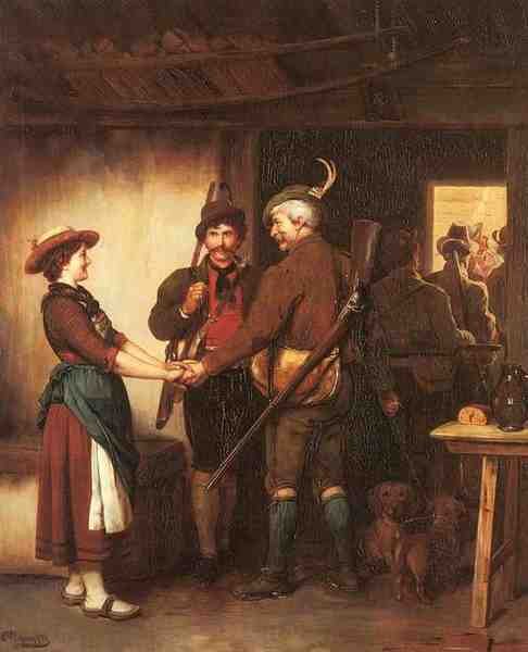 Defregger Franz Von Abschied Der Jager A4 Photo Print