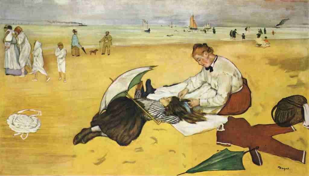 Degas Edgar At the Seaside girl having hair combed by nurse c1876 A4 Photo Print