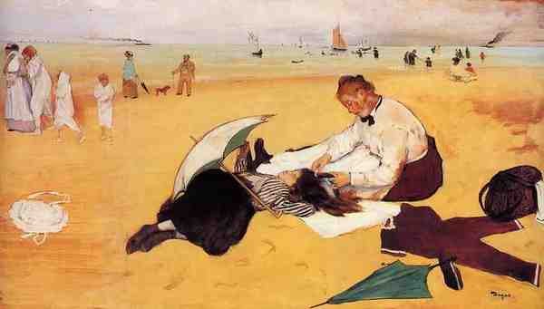 Degas Edgar Beach Scene A4 Photo Print