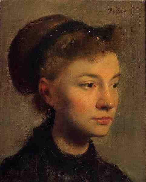 Degas Edgar Head Of A Young Woman A4 Photo Print