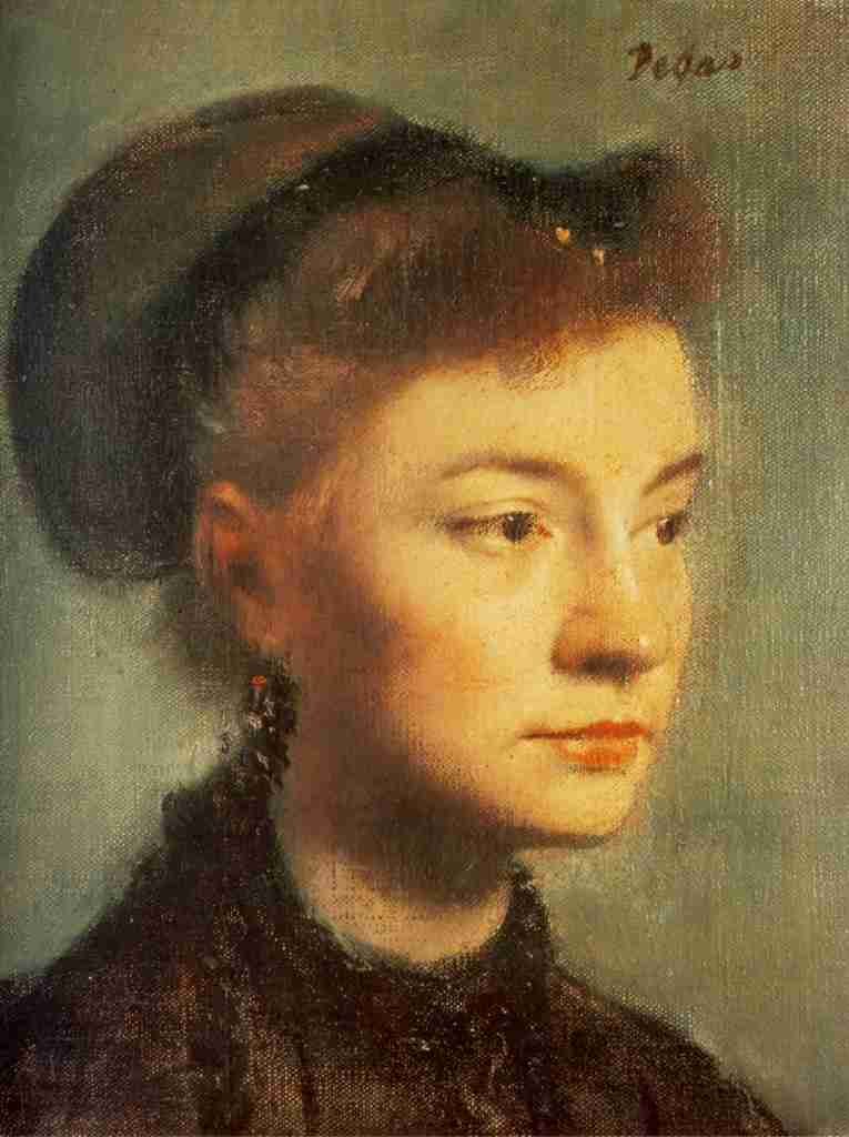 Degas Edgar Head of a young woman 1867 A4 Photo Print