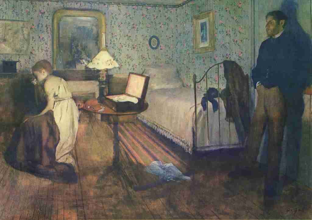 Degas Edgar Interior The Rape c1874 A4 Photo Print