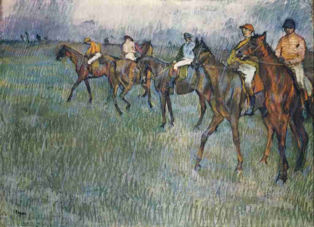 Degas Edgar Jockeys in the Rain c1881 A4 Photo Print