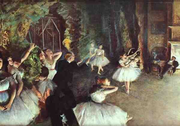 Degas Edgar Rehearsal On The Stage A4 Photo Print