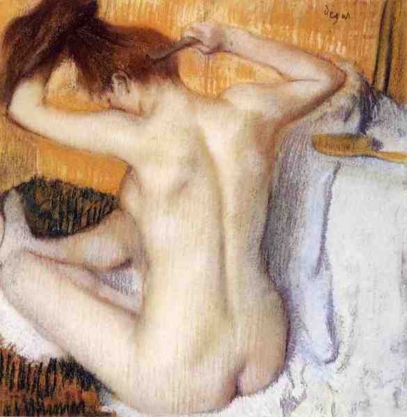 Degas Edgar Woman Combing Her Hair A4 Photo Print