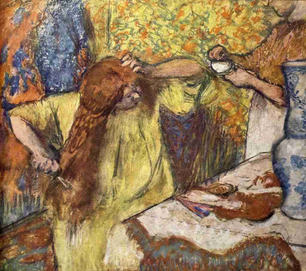 Degas Edgar Woman at dressing table with maid A4 Photo Print