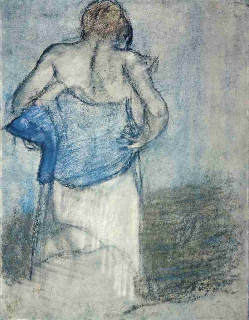 Degas Edgar Woman putting on her corset c1883 A4 Photo Print