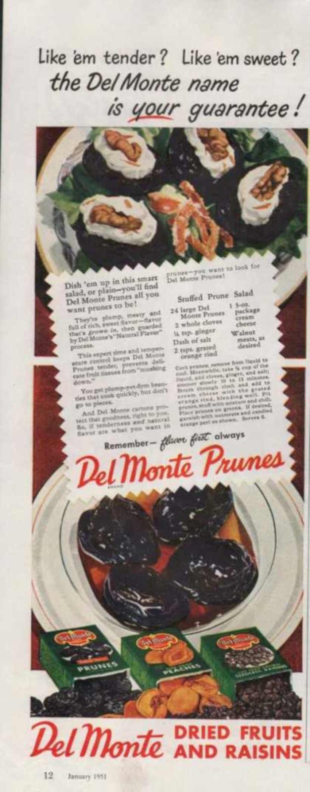 Del Monte Prunes Vintage Retro Advert Ads A4 Photo Print