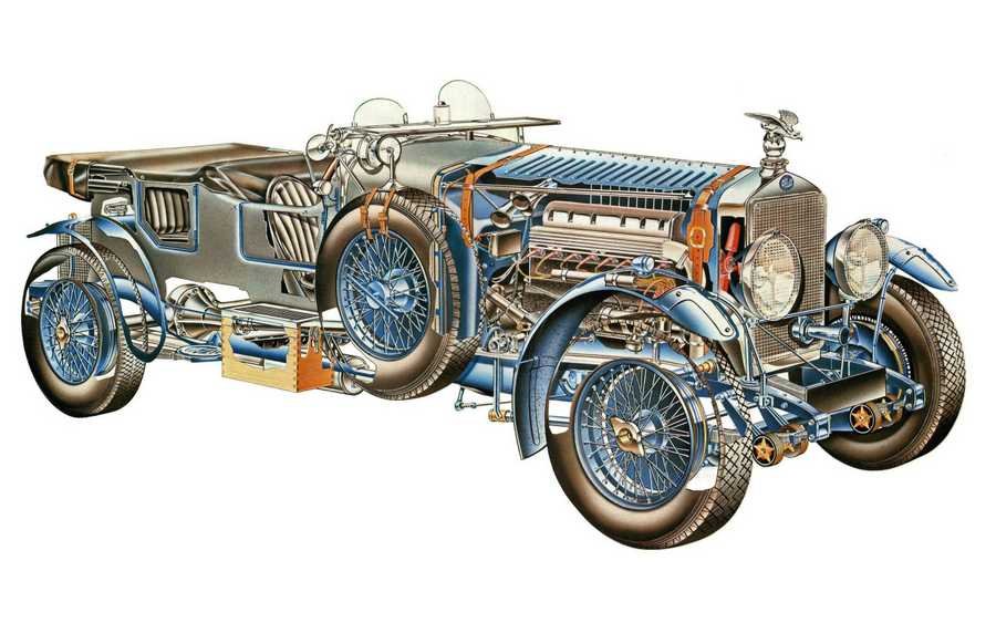 Delage D8 scaled cutaway A4 Photo Print