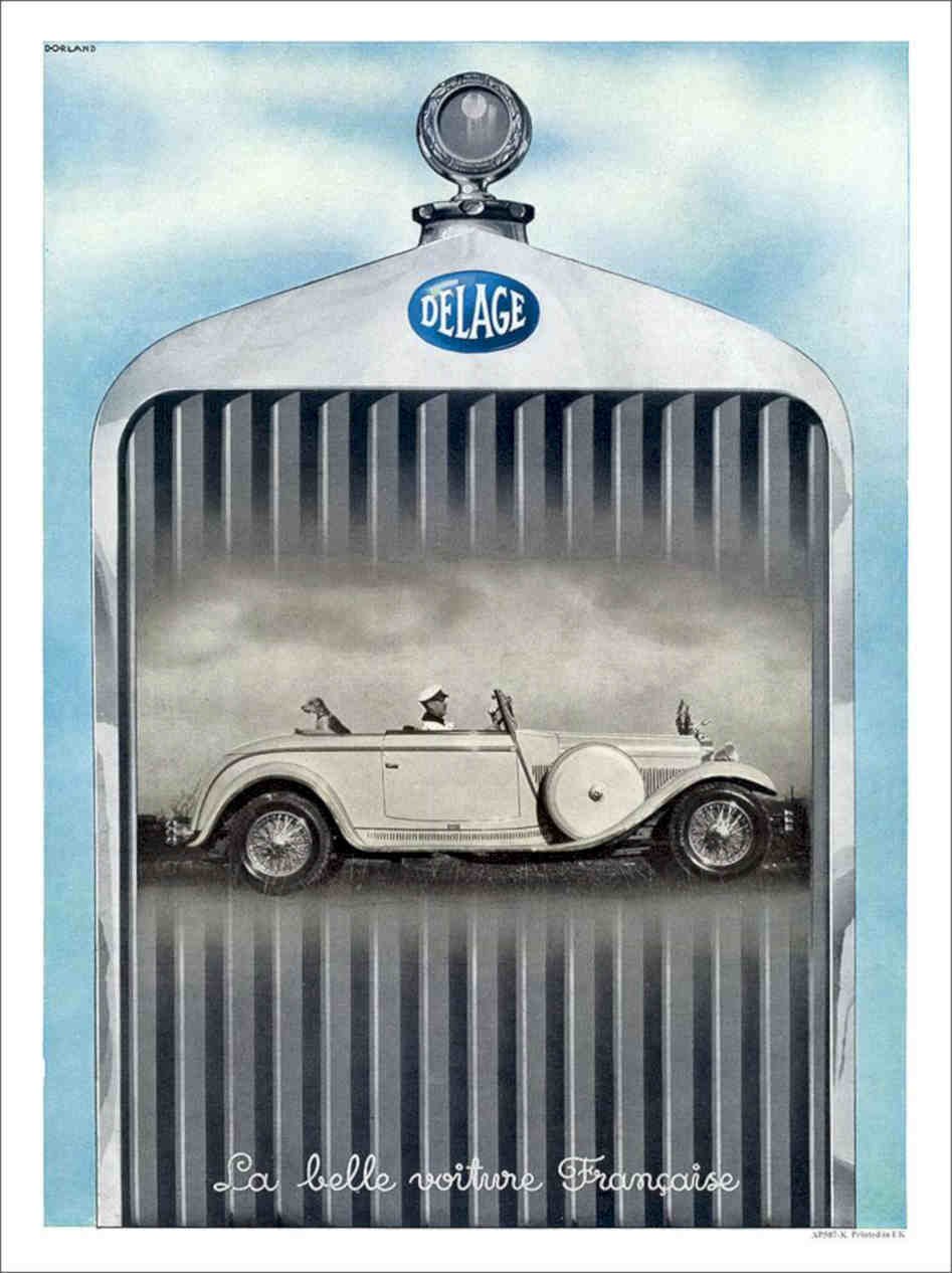 Delage French Car Advert 1930s Vintage Retro Advert Poster A4 Photo Print