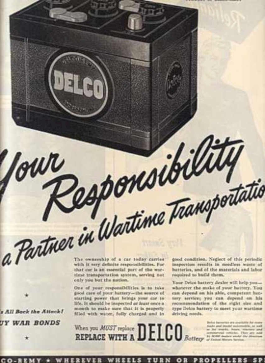 Delco Battery 1940s Vintage Retro Advert Ads A4 Photo Print