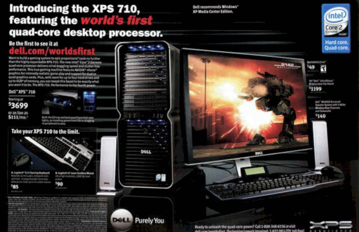 Dell Xps 710 Vintage Retro Advert Poster A4 Photo Print
