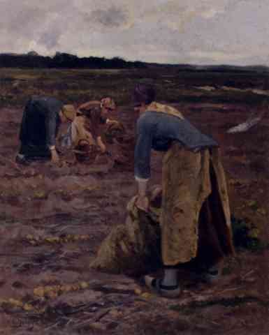 Delpy Hippolyte Camille The Potato Gatherers A4 Photo Print