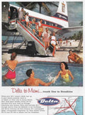 Delta Miami Dc7 Vintage Retro Advert Poster A4 Photo Print