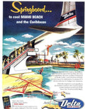 Delta Miami Jets Vintage Retro Advert Poster A4 Photo Print