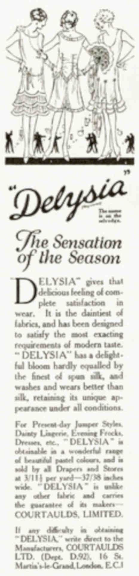 Delysia Span Dress Vintage Retro Advert Poster A4 Photo Print