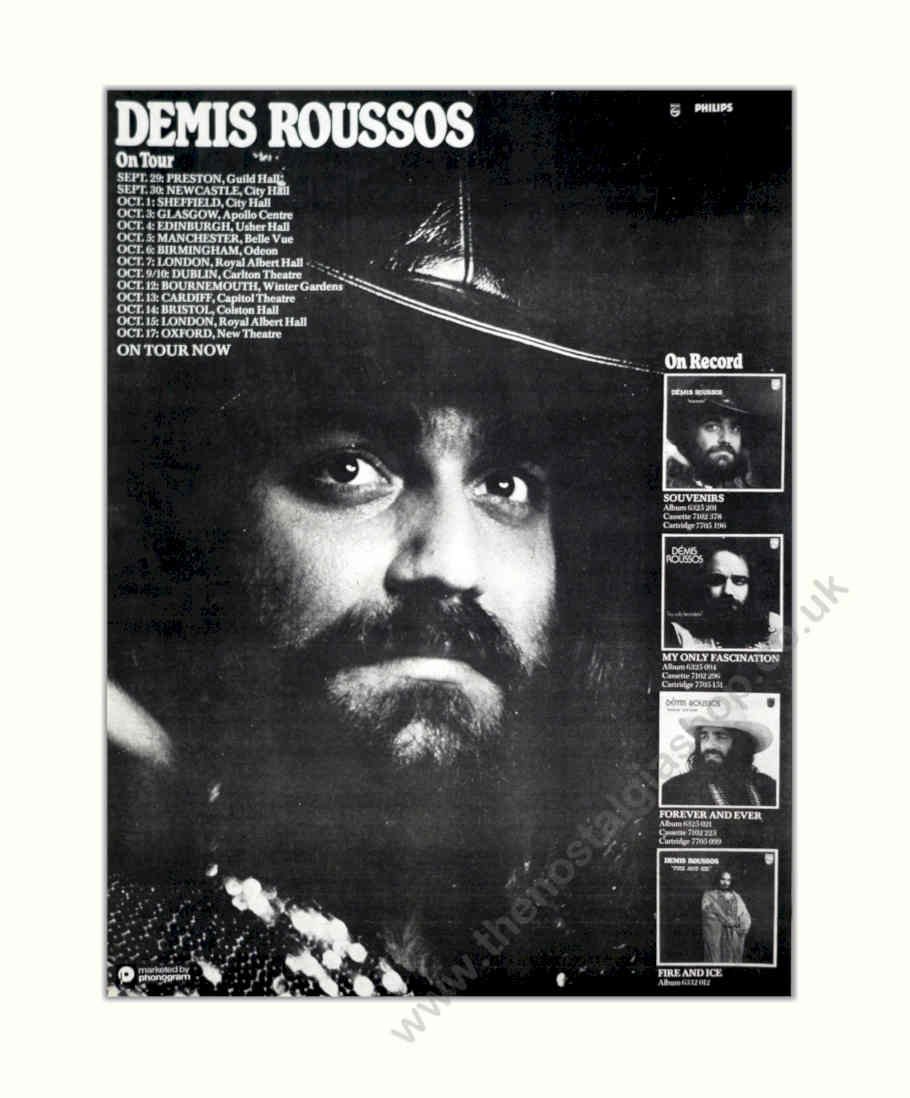 Demis Rousos Concert Vintage Retro Advert Poster A4 Photo Print