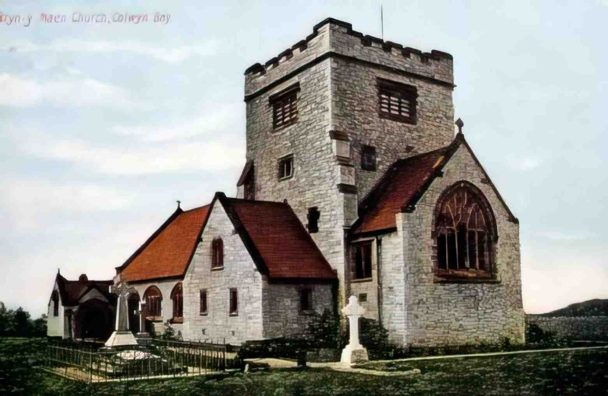 Denbighshire Colwyn Bay Bryn y Maen Church 1911 Vintage A4 Photo Print