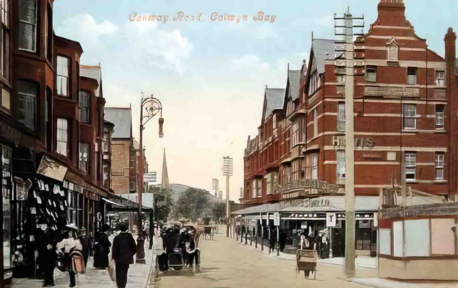 Denbighshire Colwyn Bay Conway Road 1907 Vintage A4 Photo Print