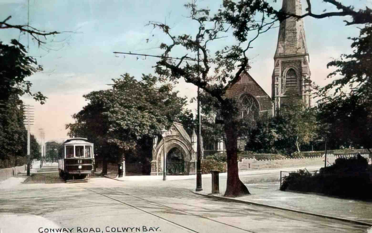 Denbighshire Colwyn Bay Conway Road II Vintage A4 Photo Print