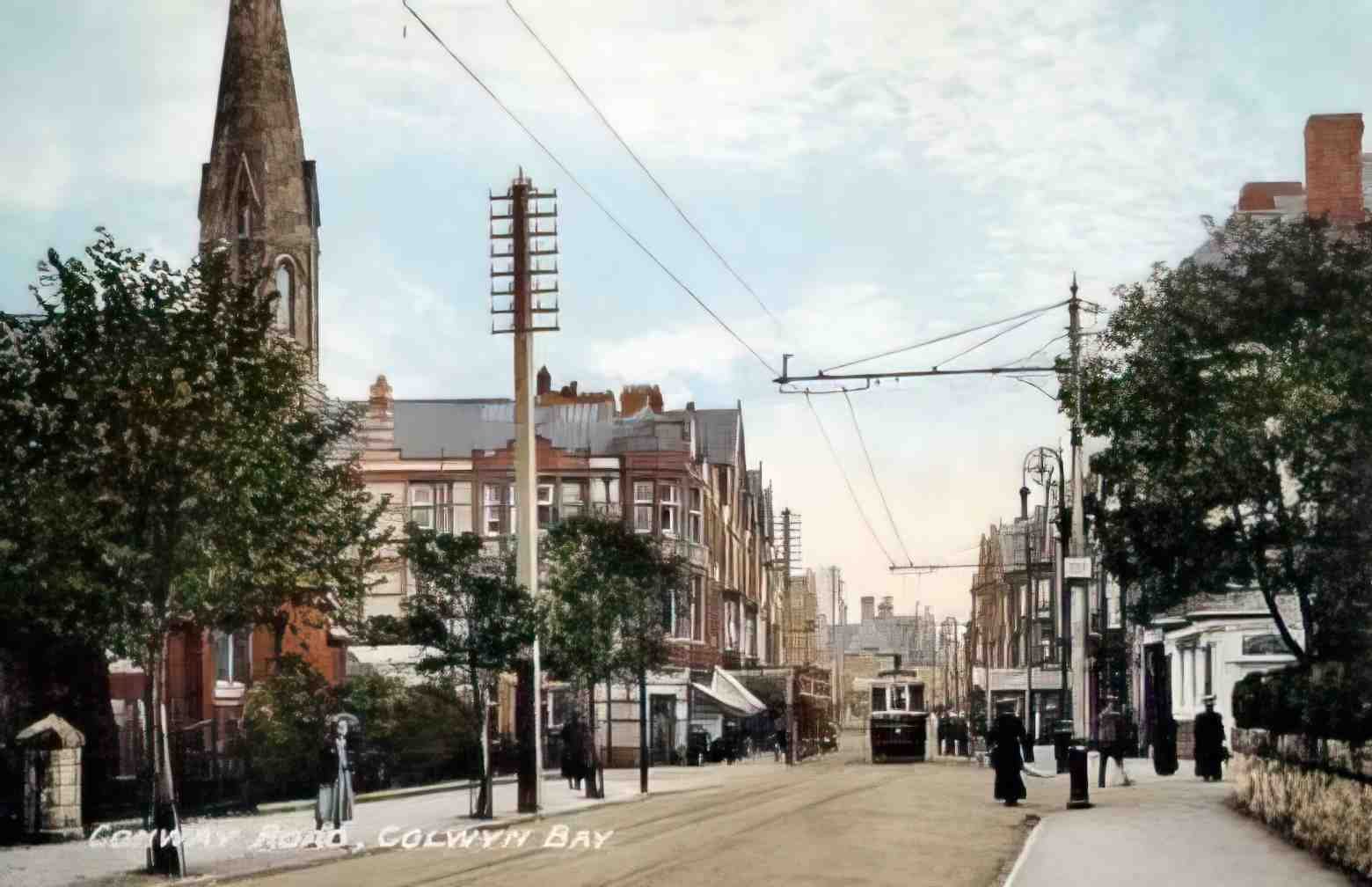Denbighshire Colwyn Bay Conway Road Vintage A4 Photo Print