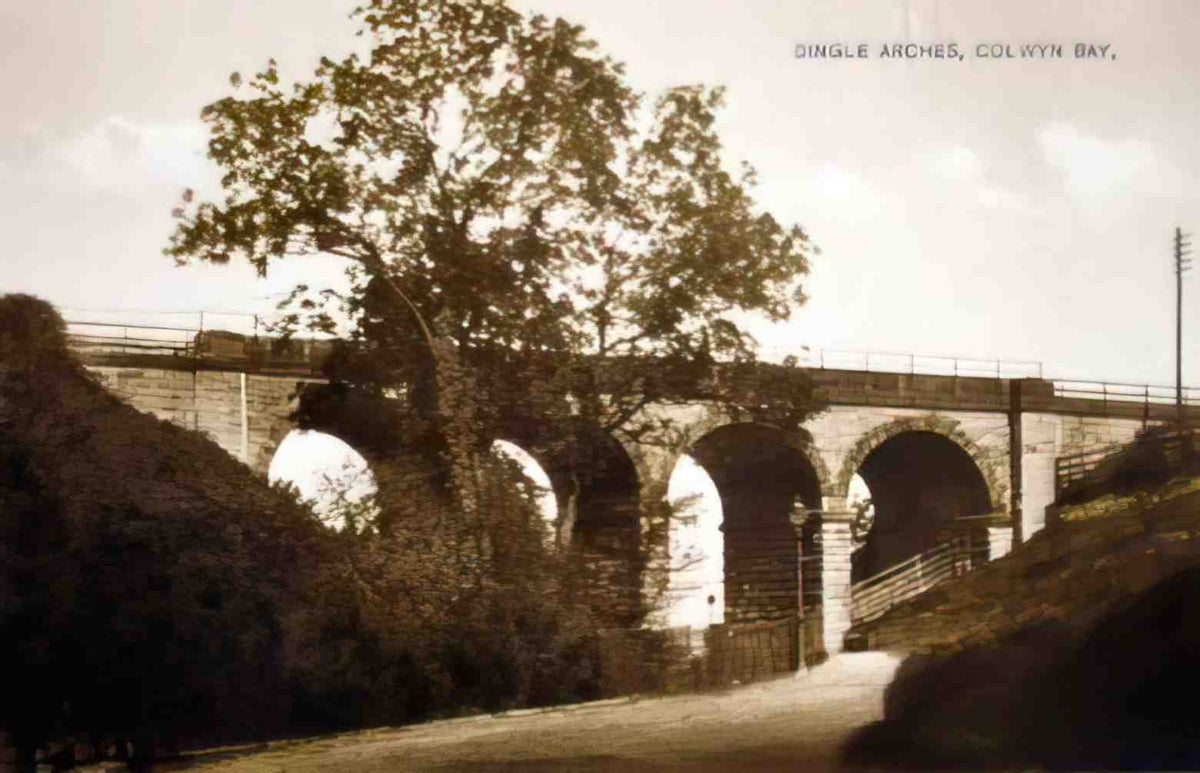 Denbighshire Colwyn Bay Dingle Arches Vintage A4 Photo Print