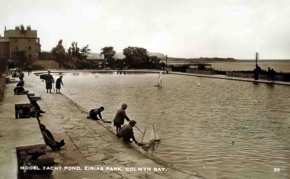 Denbighshire Colwyn Bay Eirias Park Model Yacht Pond Vintage A4 Photo Print