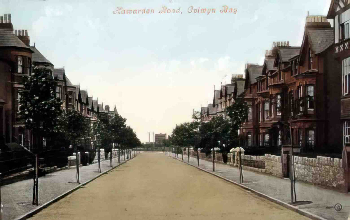Denbighshire Colwyn Bay Hawarden Road 1913 Vintage A4 Photo Print