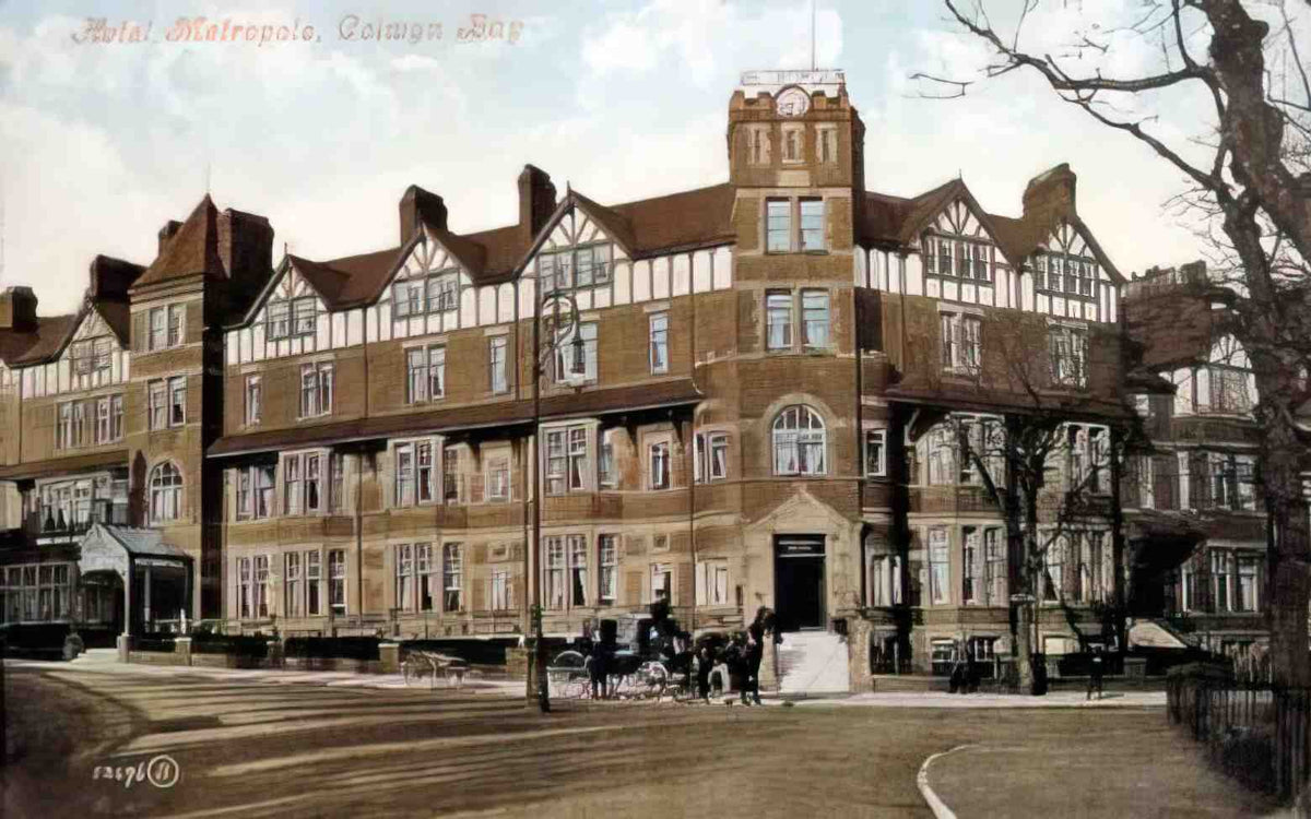 Denbighshire Colwyn Bay Hotel Metropole 1908 Vintage A4 Photo Print