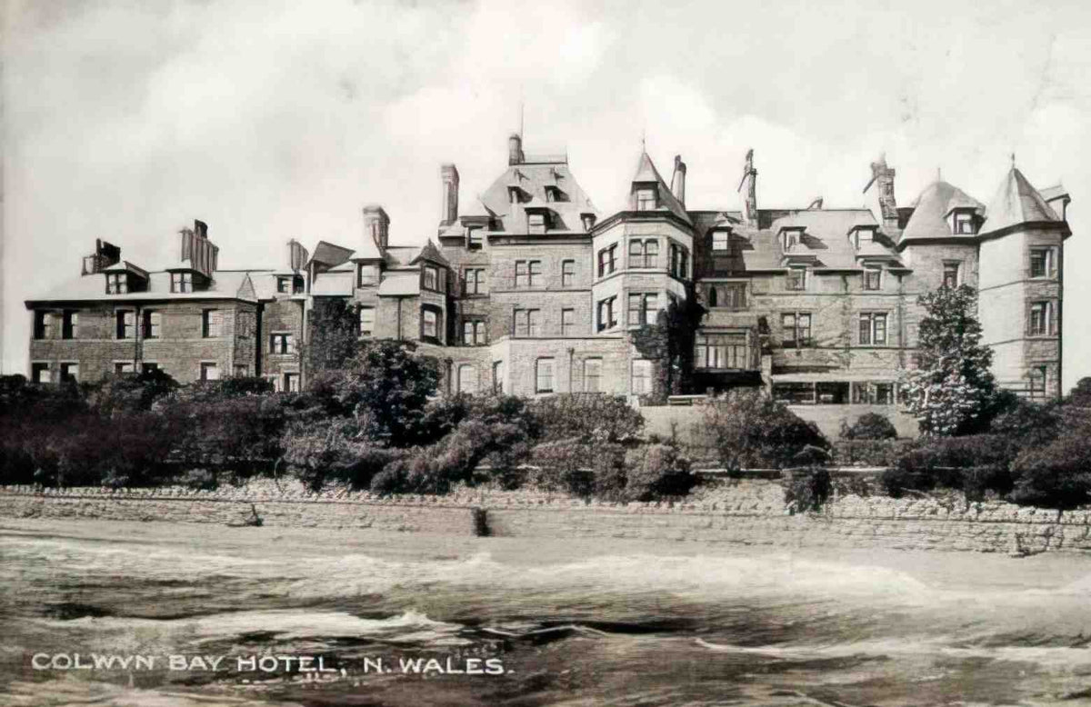 Denbighshire Colwyn Bay Hotel from the Sea Vintage A4 Photo Print