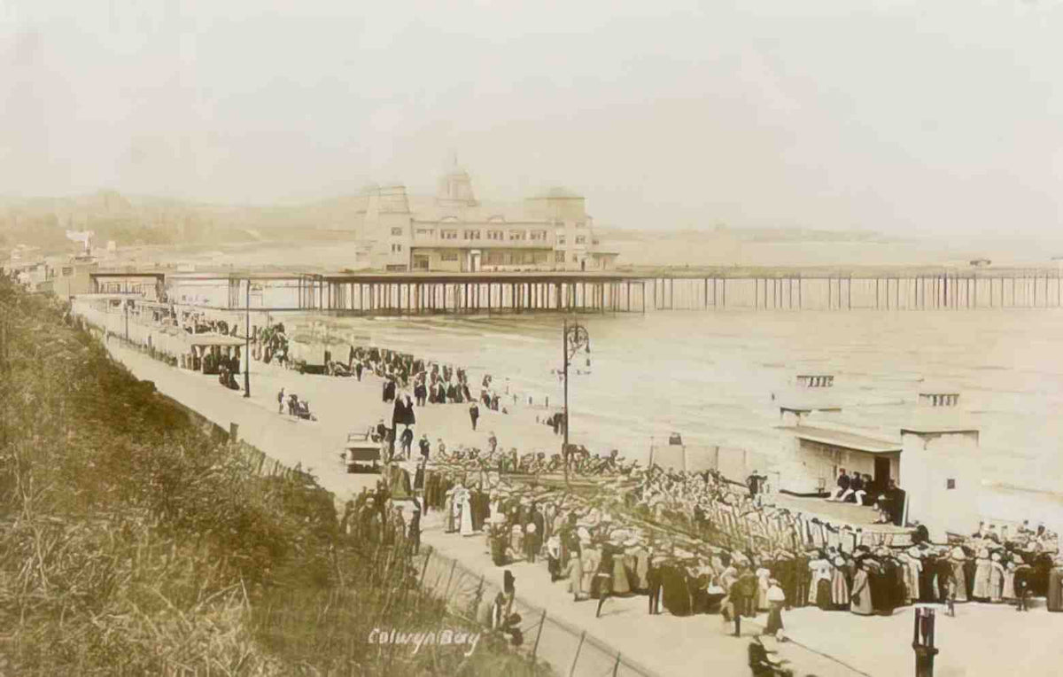 Denbighshire Colwyn Bay Minstrels on promenade Vintage A4 Photo Print
