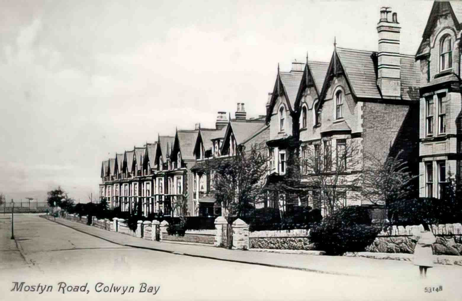 Denbighshire Colwyn Bay Mostyn Road 1903 Vintage A4 Photo Print