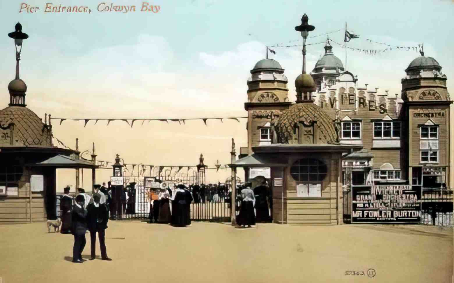 Denbighshire Colwyn Bay Pier Entrance Vintage A4 Photo Print