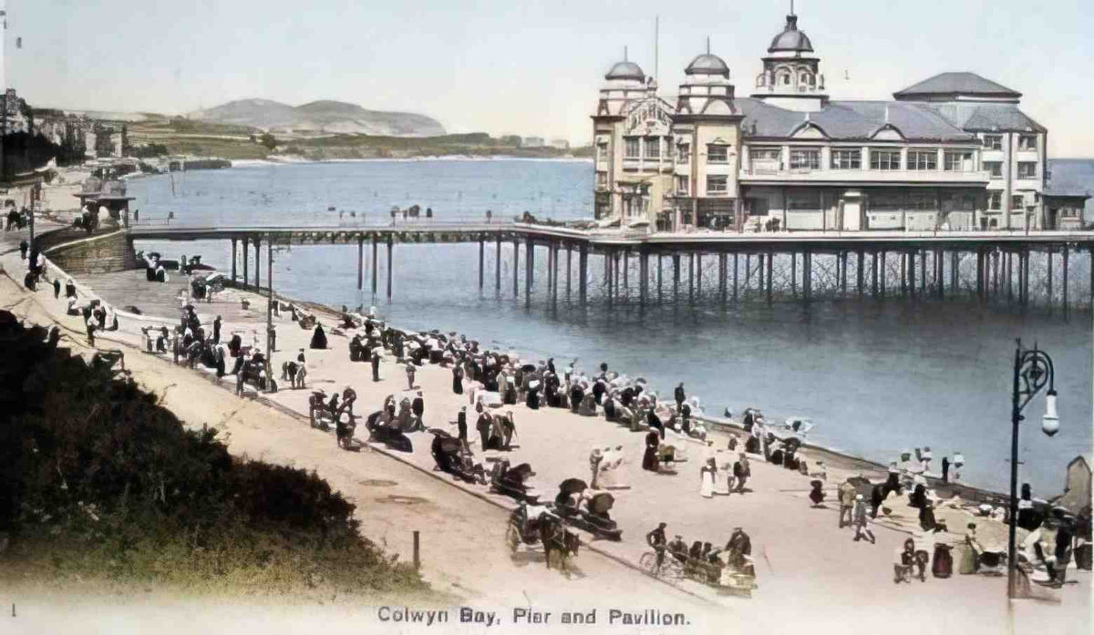 Denbighshire Colwyn Bay Pier and Pavilion 1905 Vintage A4 Photo Print