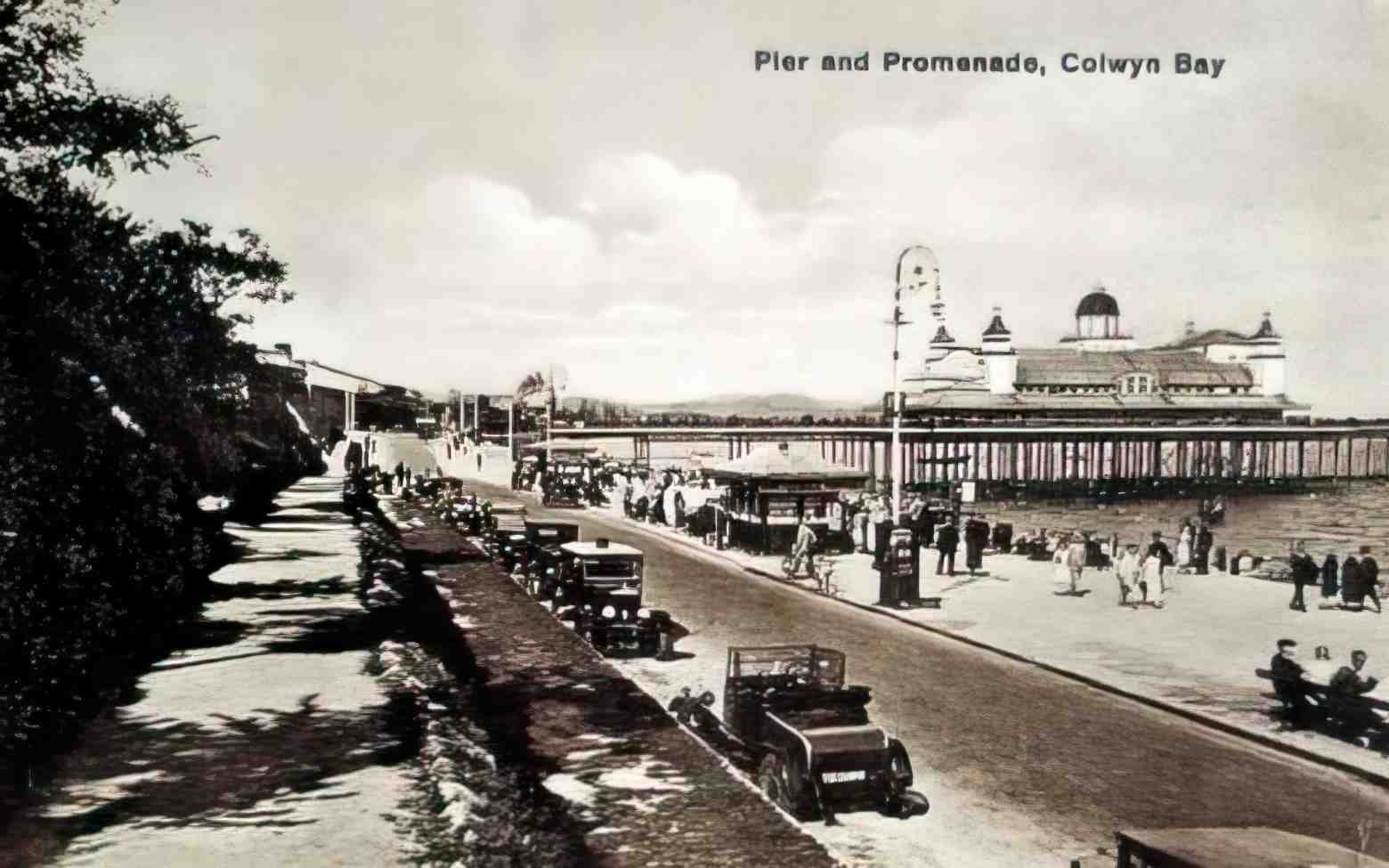 Denbighshire Colwyn Bay Pier and Promenade 1930 Vintage A4 Photo Print