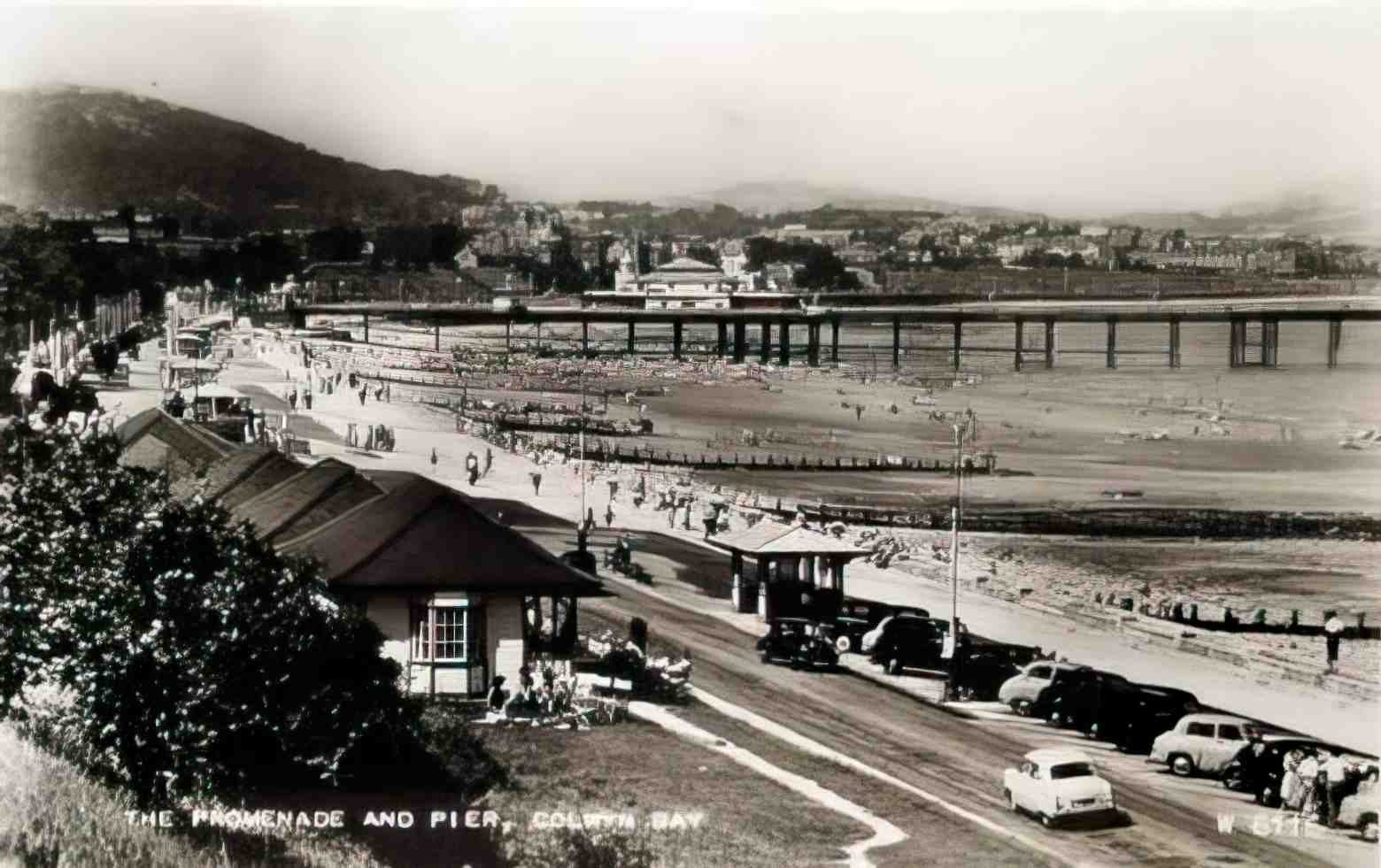 Denbighshire Colwyn Bay Prom and Pier II Vintage A4 Photo Print