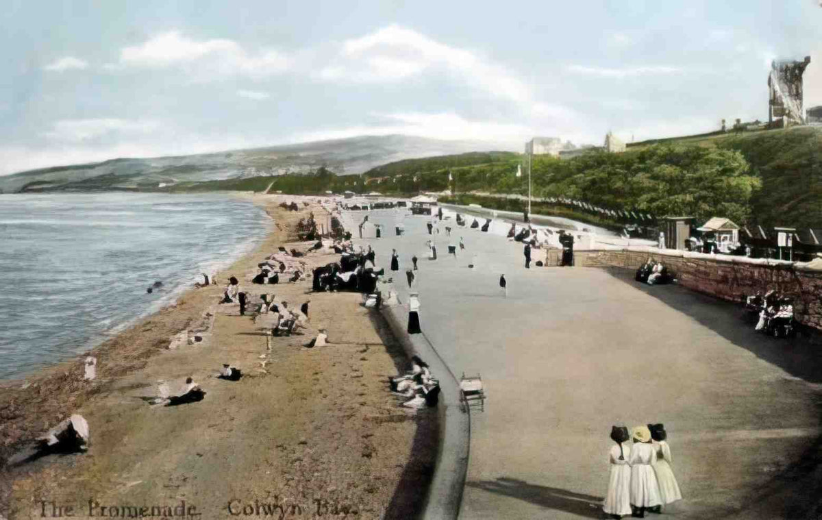 Denbighshire Colwyn Bay Promenade 1904 Vintage A4 Photo Print
