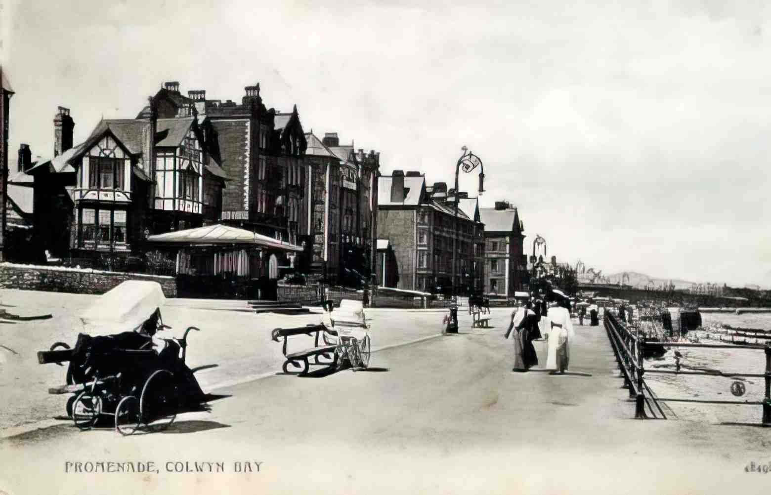 Denbighshire Colwyn Bay Promenade 1907 Vintage A4 Photo Print