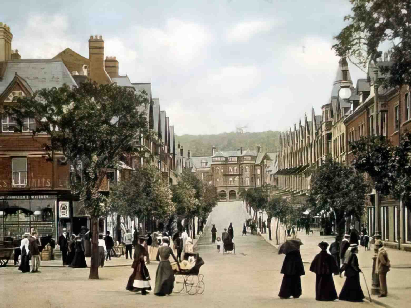 Denbighshire Colwyn Bay Station Road 1903 Vintage A4 Photo Print