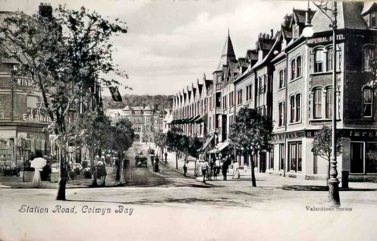 Denbighshire Colwyn Bay Station Road 1905 Vintage A4 Photo Print