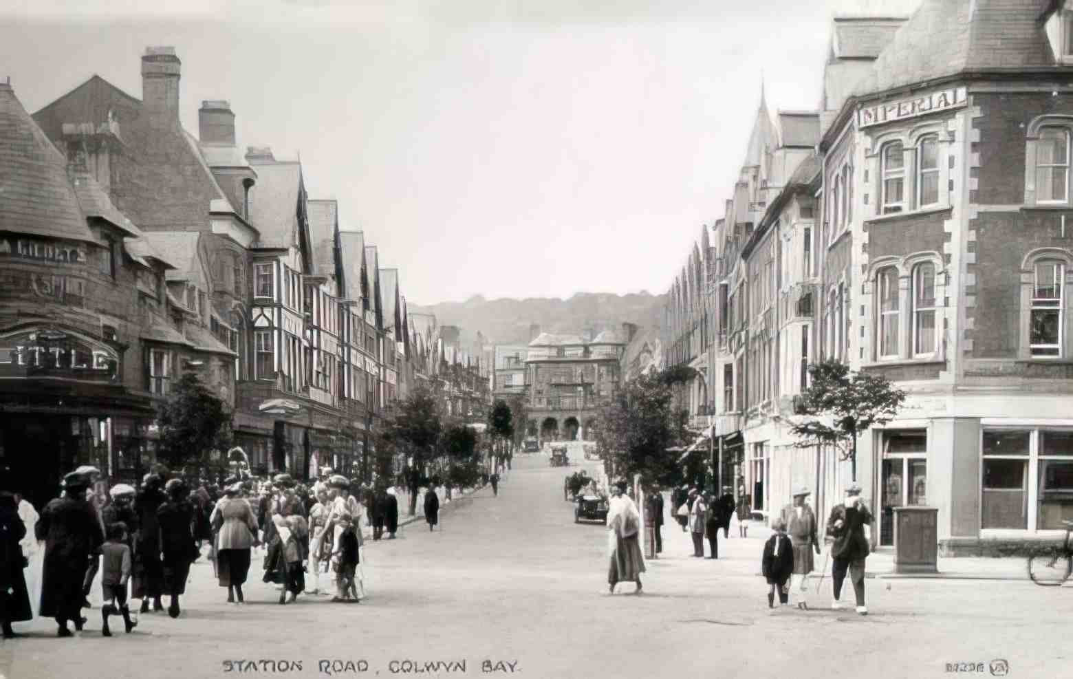 Denbighshire Colwyn Bay Station Road Vintage A4 Photo Print