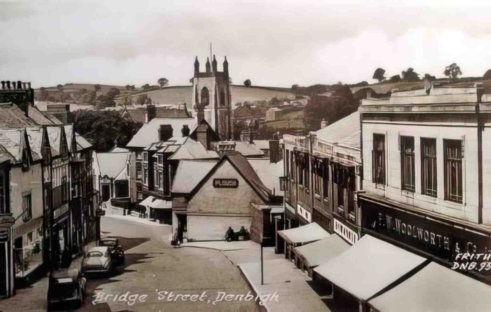 Denbighshire Denbigh Bridge Street Vintage A4 Photo Print