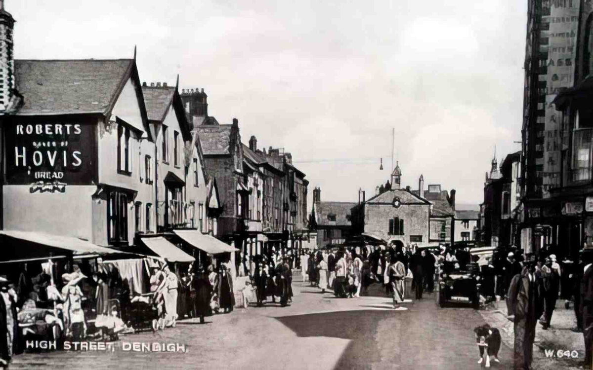 Denbighshire Denbigh High Street III Vintage A4 Photo Print