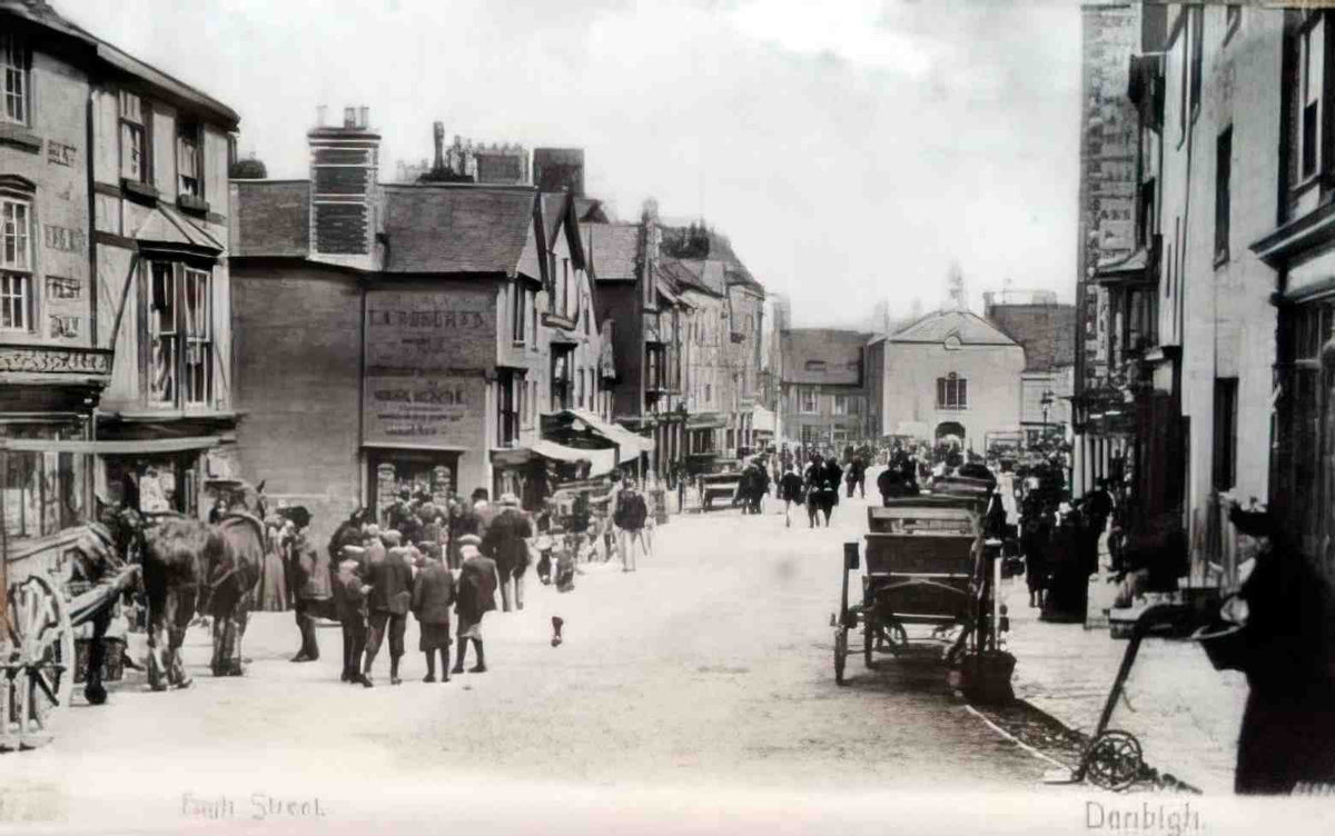 Denbighshire Denbigh High Street Vintage A4 Photo Print